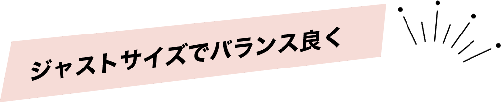 ジャストサイズでバランス良く
