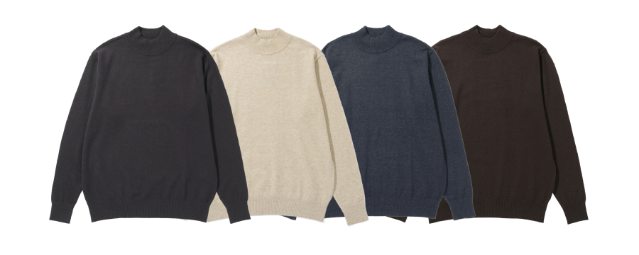 NAVY 素肌ニットハイネック