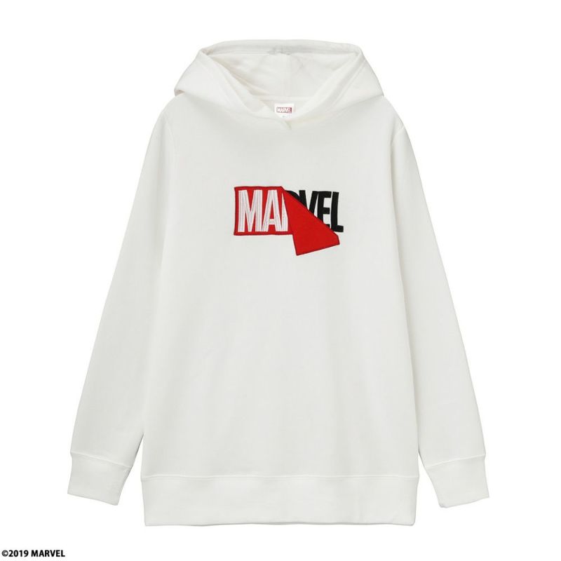 Marvel マーベル 裏起毛ボックス変形ロゴパーカー 94 68 レディース Marvel マーベル 裏起毛ボックス変形ロゴパーカー 94 68 レディース