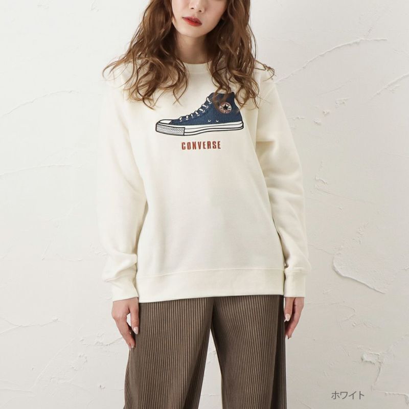 Converse 起毛シューズサガラトレーナー レディース Converse 起毛シューズサガラトレーナー レディース