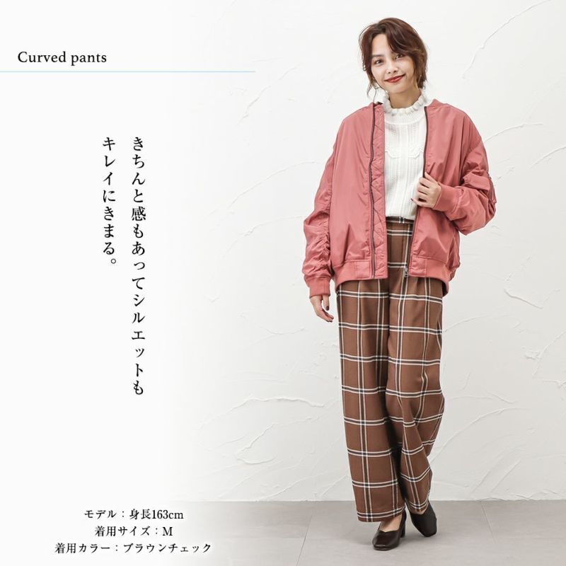 NAVY  Smart & Easy 裏起毛カーブパンツ レディース商品画像-2