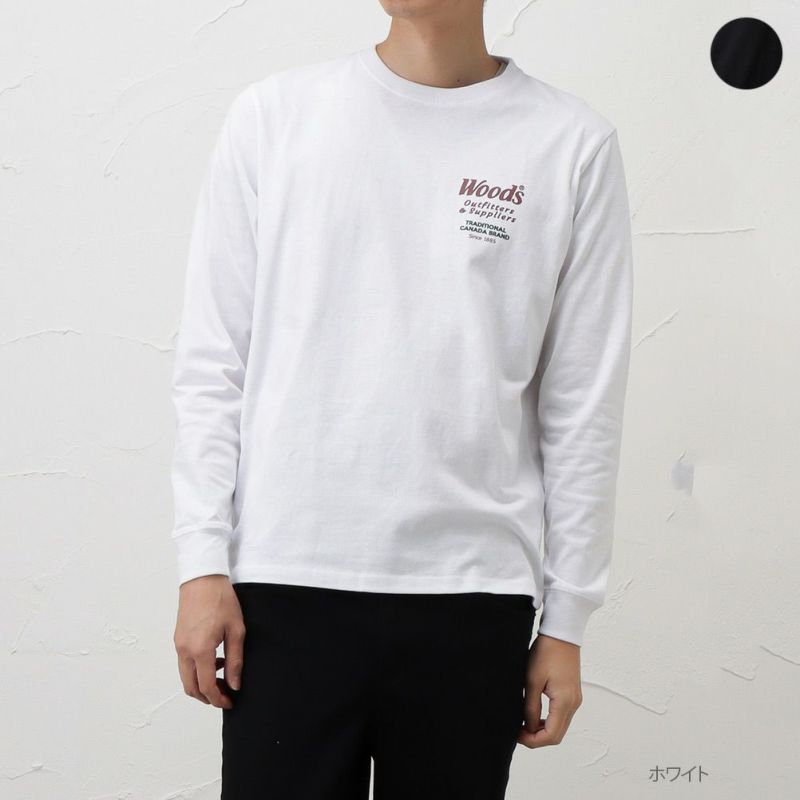 Woods プリントロングスリーブtシャツ メンズ Woods プリントロングスリーブtシャツ メンズ