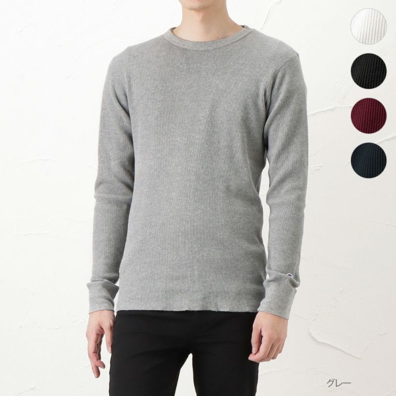 Champion ワッフル袖ワンポイントロングスリーブtシャツ メンズ Champion ワッフル袖ワンポイントロングスリーブtシャツ メンズ