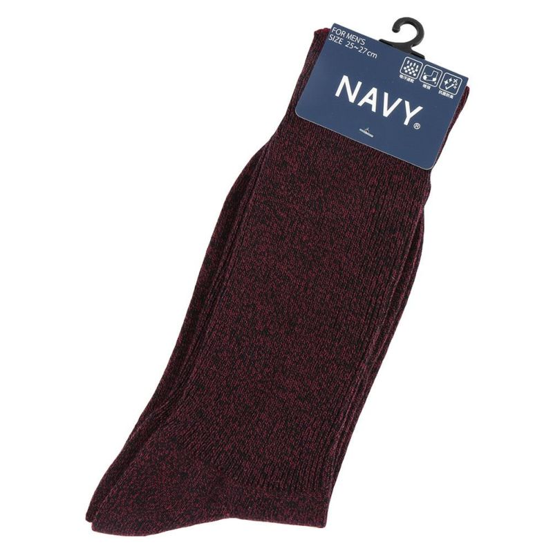 NAVY  クルーソックス 杢無地 メンズ商品画像-12