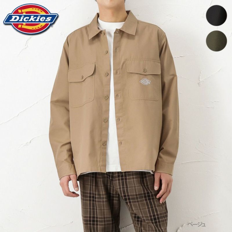 Dickies 刺繍ワンポイントワークシャツ メンズ