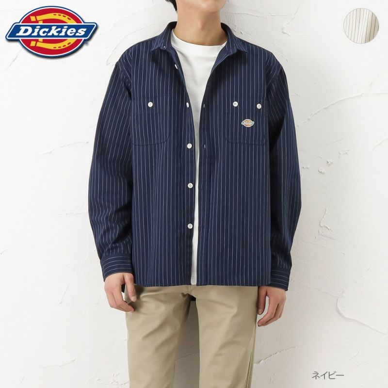 Dickies ストライプワークシャツ メンズ Dickies ストライプワークシャツ メンズ