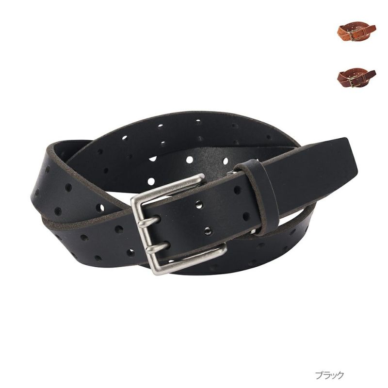 NAVY 35mm幅 Wパンチングベルト商品画像-1