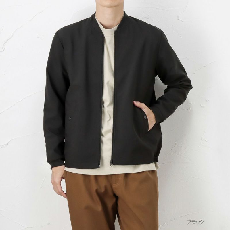 Navy 裏メッシュボンディング リブショートジャケット メンズ