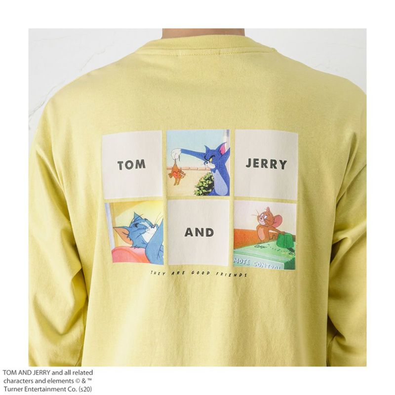 Tom and Jerry バックプリントロングスリーブTシャツ メンズ