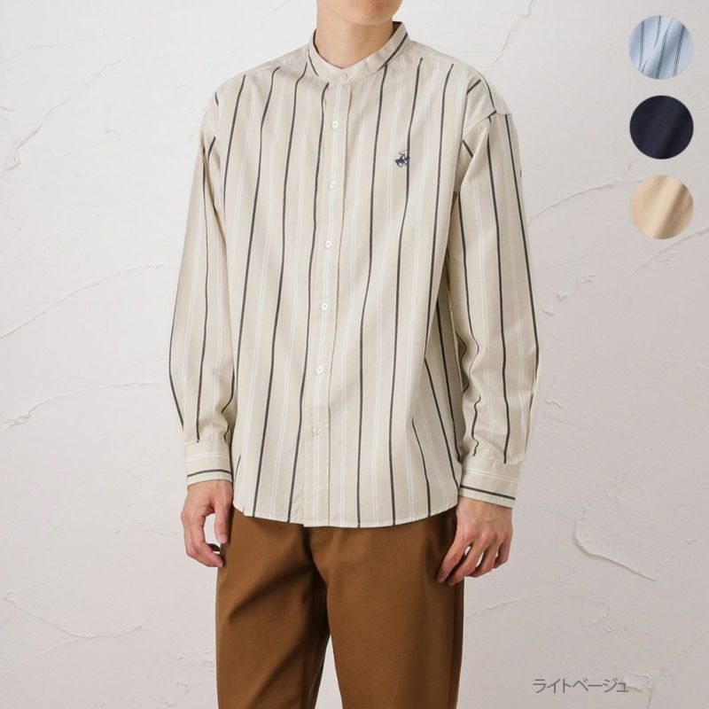 Beverly Hills Polo Club ツイルスタンドカラーシャツ メンズ Beverly Hills Polo Club ツイルスタンドカラーシャツ メンズ
