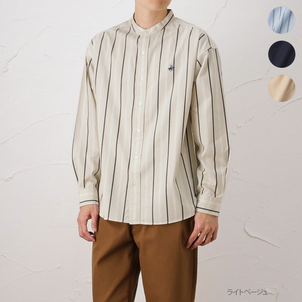 Beverly Hills Polo Club ツイルスタンドカラーシャツ メンズ