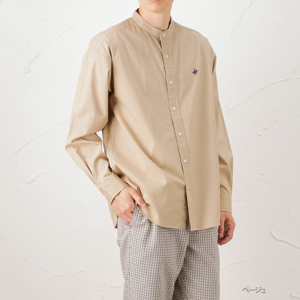 Beverly Hills Polo Club ツイルスタンドカラーシャツ メンズ