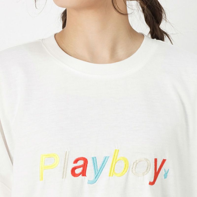 Playboy カラフル刺繍ロゴtシャツ レディース Playboy カラフル刺繍ロゴtシャツ レディース