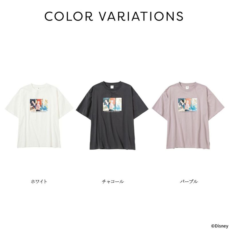 Disney ディズニー プリンセス フロントプリントtシャツ レディース Disney ディズニー プリンセス フロントプリントtシャツ レディース