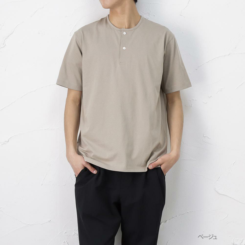Navy Solotex R 使用 ヘンリーネックtシャツ メンズ