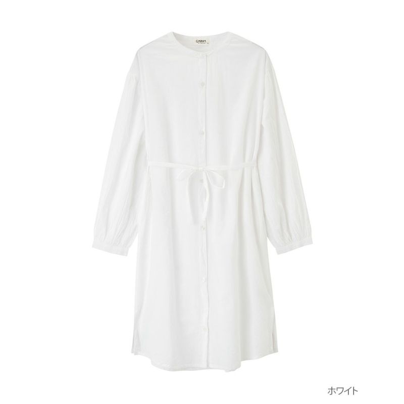 Navy オーガニックコットン バンドカラーワンピース キッズ Navy オーガニックコットン バンドカラーワンピース キッズ