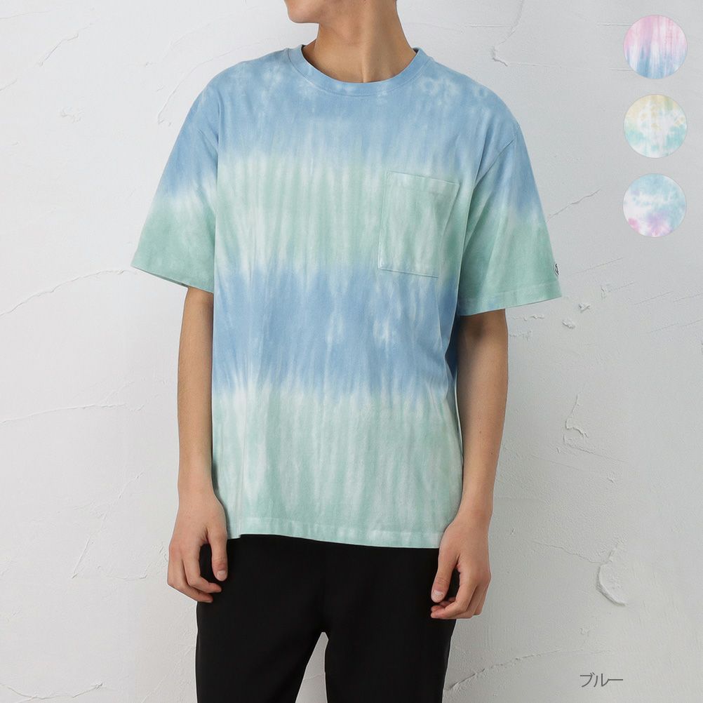 Discus タイダイ染めポケット付きtシャツ メンズ Discus タイダイ染めポケット付きtシャツ メンズ