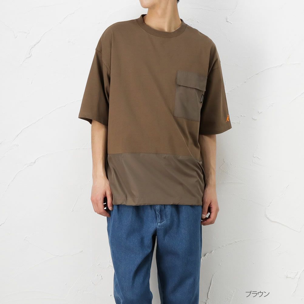 Kangol 切替ドローコードtシャツ メンズ