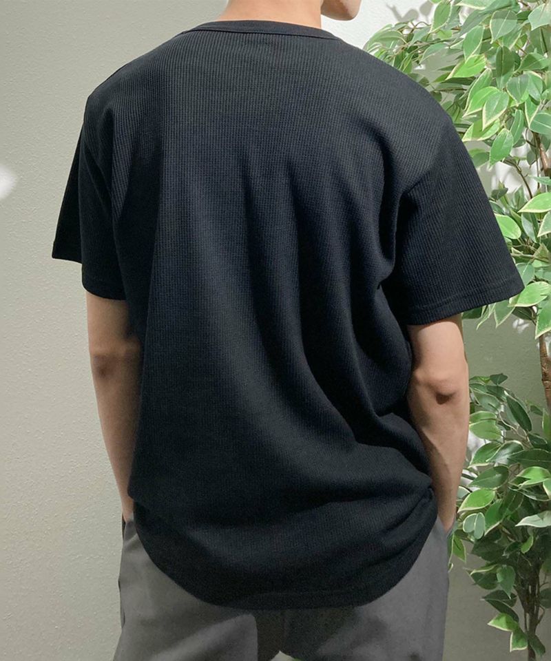 NAVY 倍速 ワッフル半袖Tシャツ メンズ