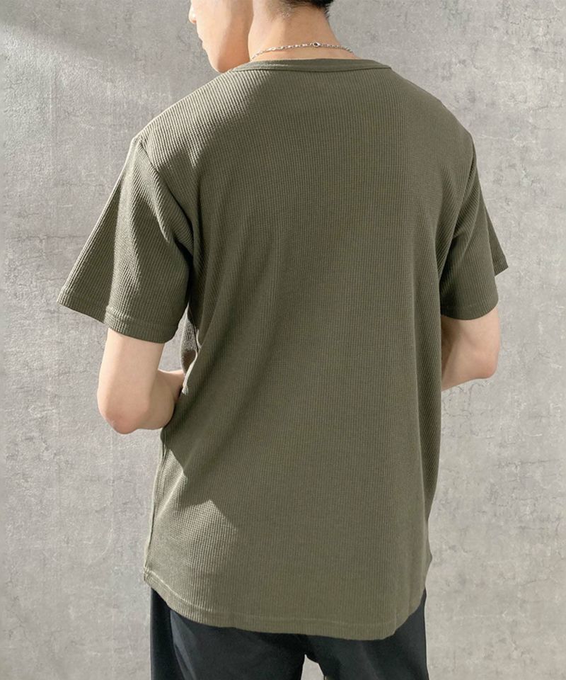 NAVY 倍速 ワッフル半袖Tシャツ メンズ