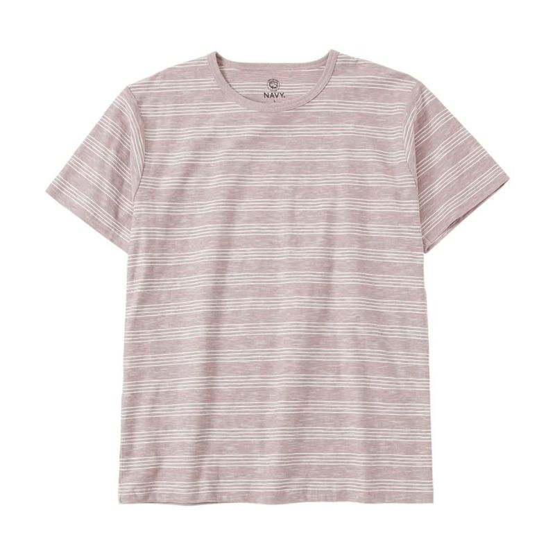 NAVY オーガニックコットン ランダムスラブボーダーTシャツ メンズ