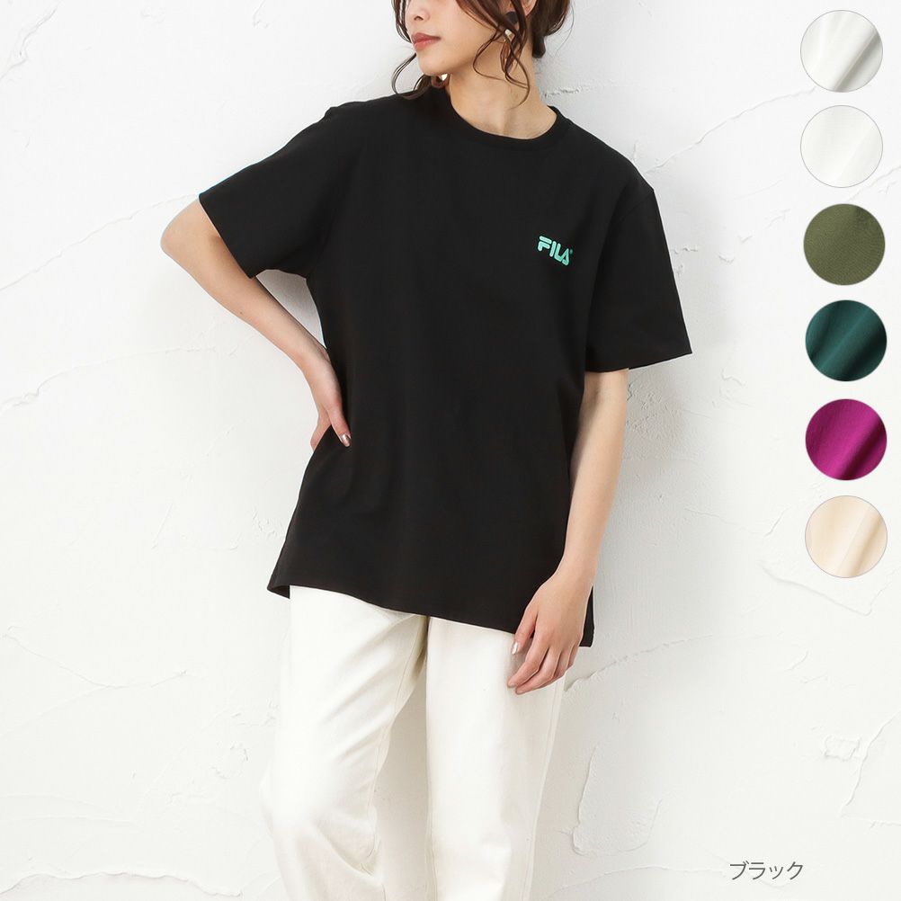 Fila サイドラインtシャツ レディース