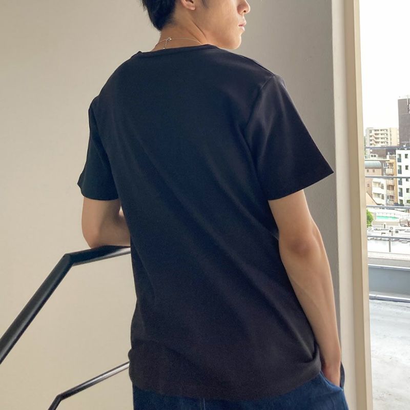 NAVY テレコVネック半袖Tシャツ メンズ