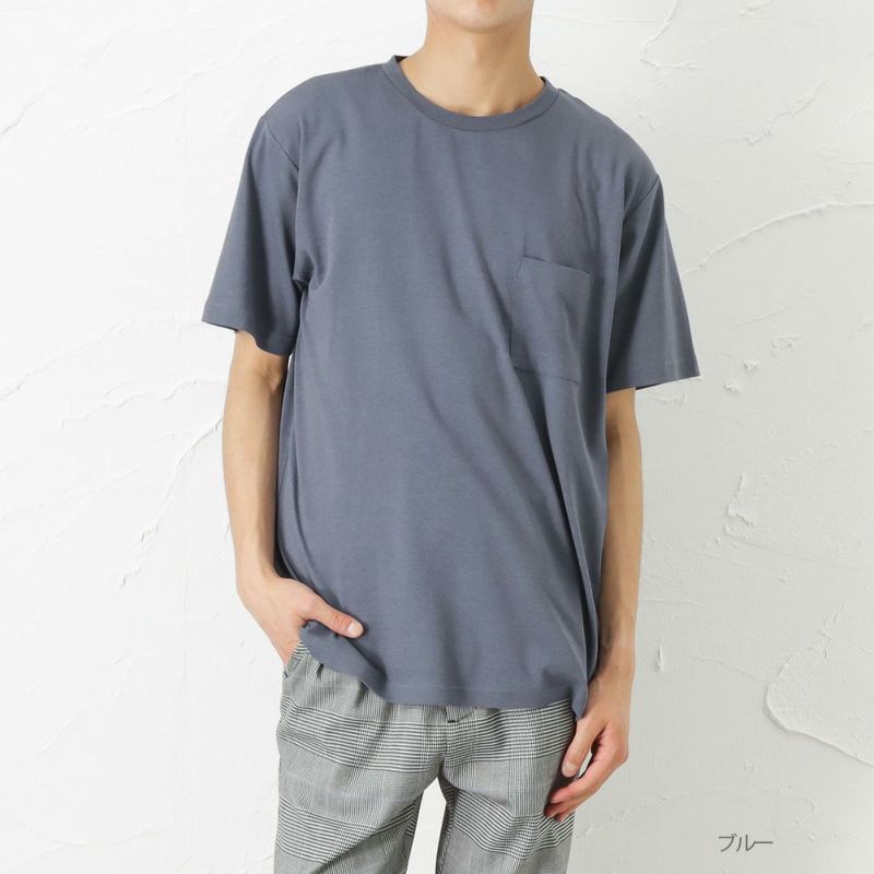 Navy 汗染み防止クルーtシャツ メンズ