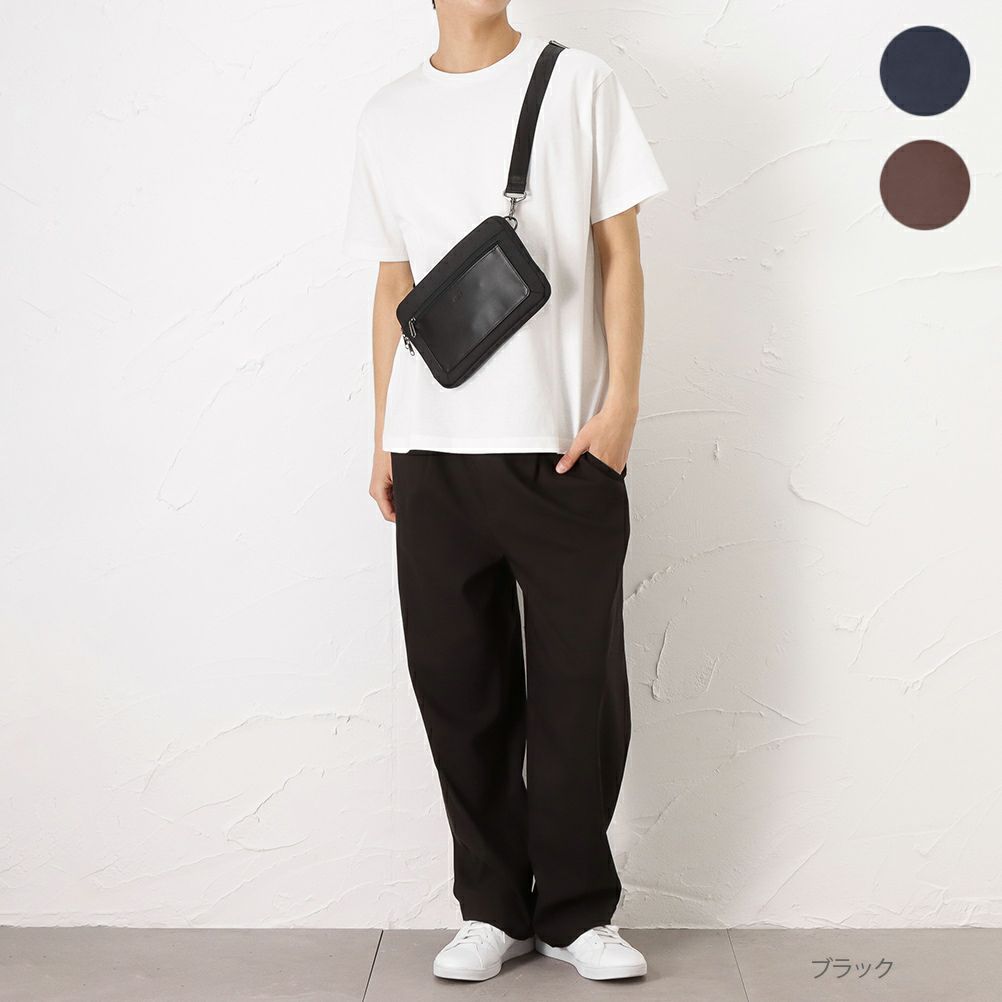 Navy お財布兼用サコッシュショルダー メンズ