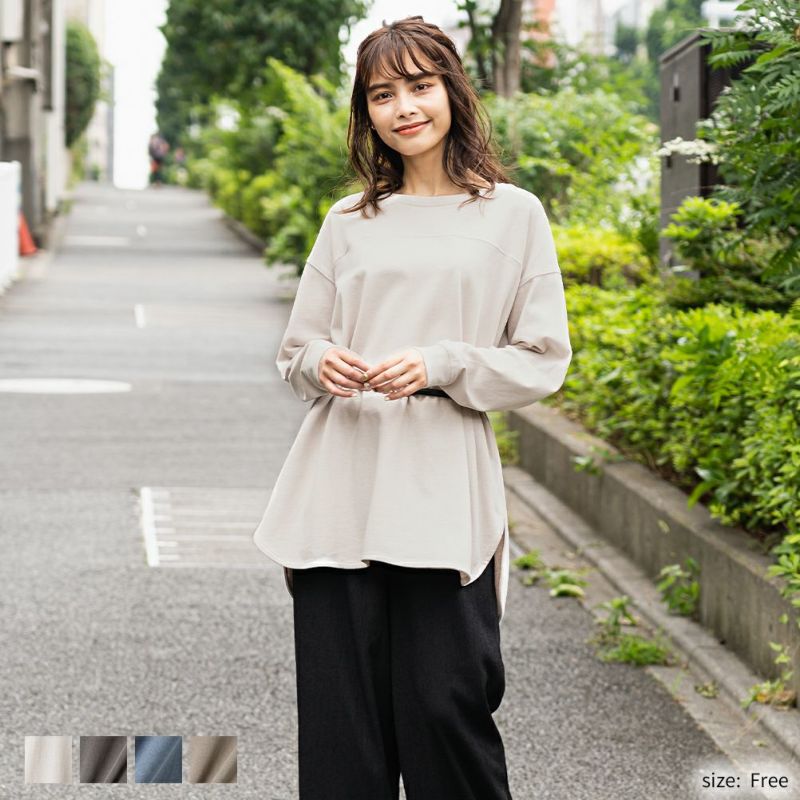 NAVY オーガニックコットン 切り替えロングスリーブTシャツ レディース NAVY オーガニックコットン 切り替えロングスリーブTシャツ レディース
