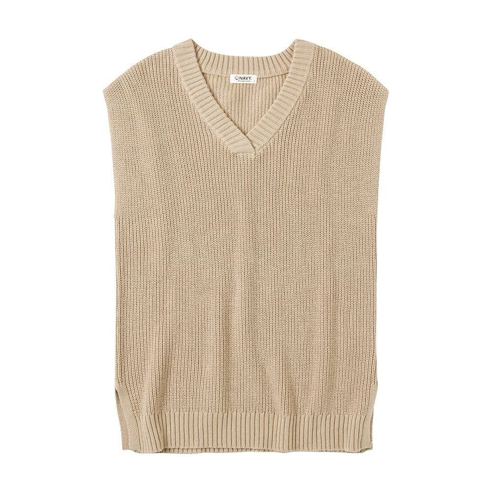 Navy オーガニックコットン 合わせvネックベスト レディース