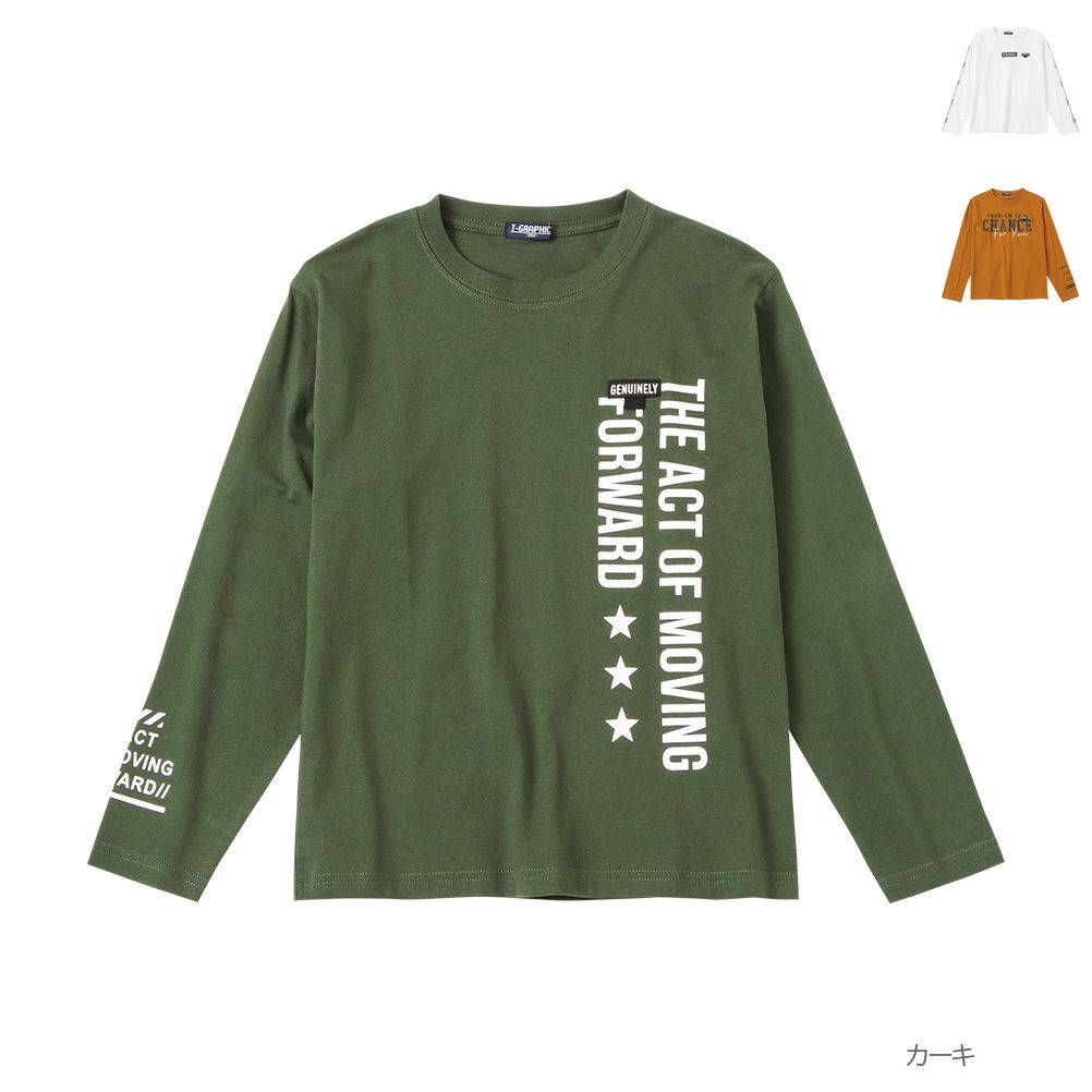 T-GRAPHICS 袖プリントロングスリーブTシャツ キッズ ネコポス 対応商品