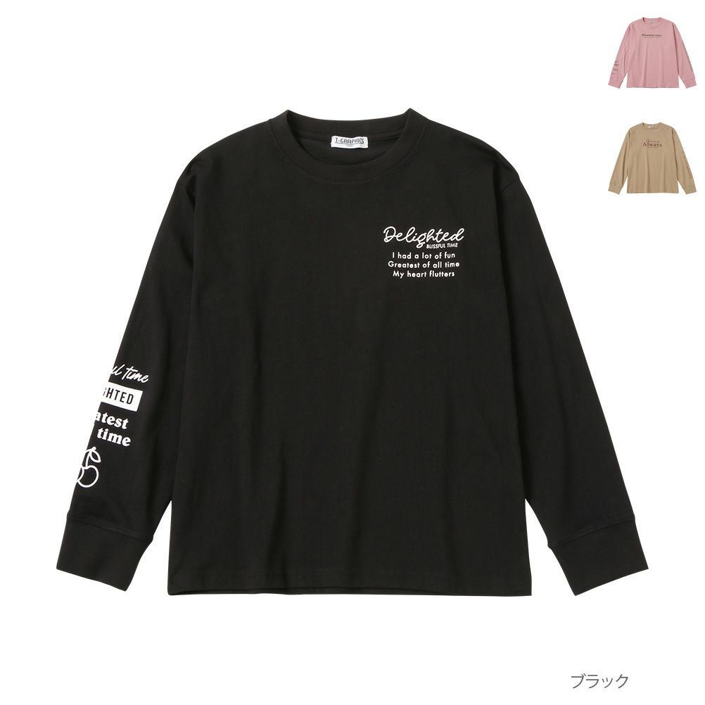 T-GRAPHICS 天竺袖プリントロングスリーブTシャツ キッズ ネコポス 対応商品