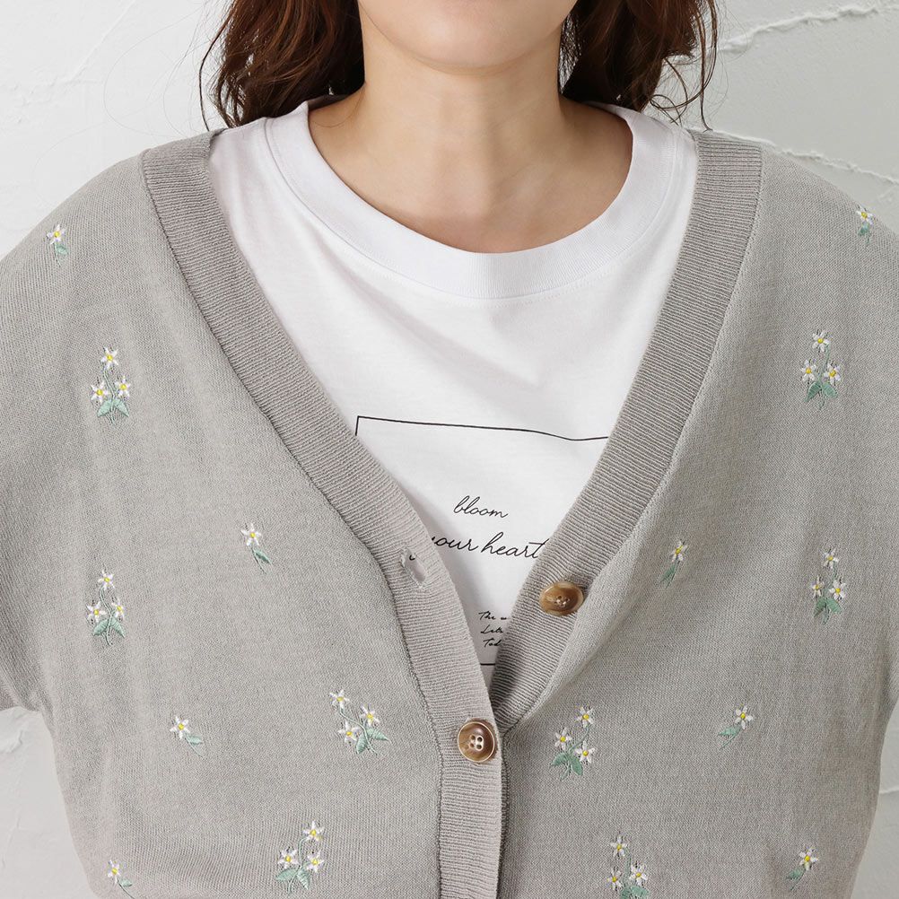 Howdy Marie 花刺繍カーディガン レディース