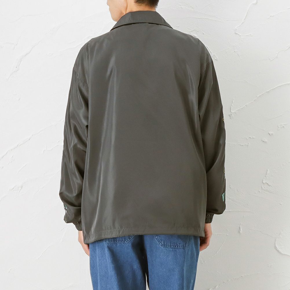 ジャケット ブルゾン イラスト刺繍ブルゾン コーチジャケット バックプリント ドロッ 限定品