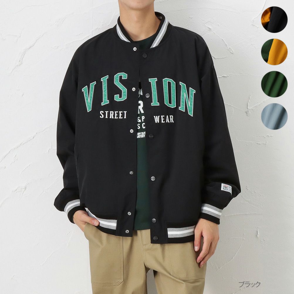 VISION STREET WEAR ナイロンワッペンスタジャン メンズ