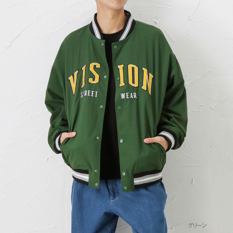 VISION STREET WEAR ナイロンワッペンスタジャン メンズ