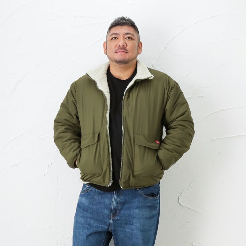 Dickies ボアリバーシブルブルゾン キングサイズ メンズ