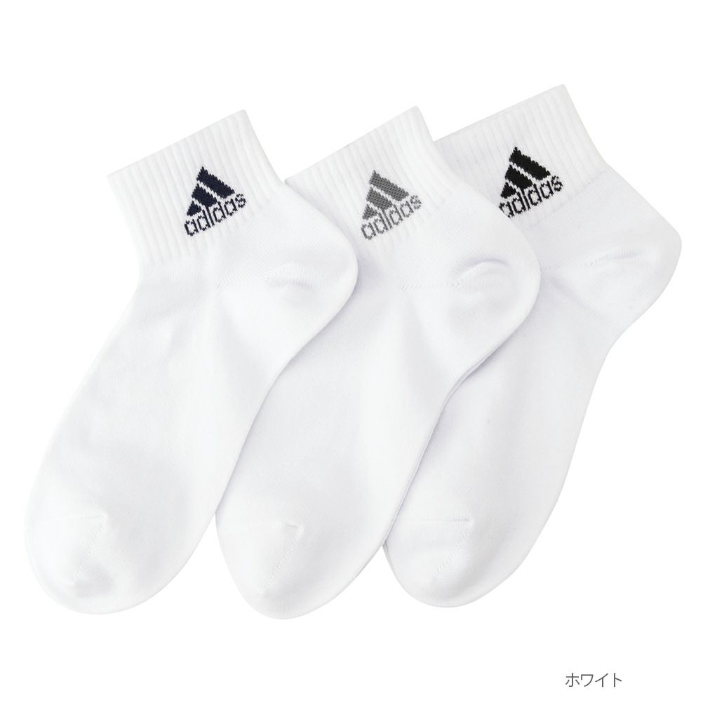 adidas クォーターソックス ワンポイント 3足組 メンズ