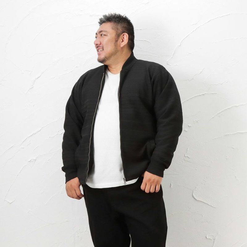 [大きいサイズ] MOSSIMO  タックボーダーリブブルゾン キングサイズ メンズ商品画像-4