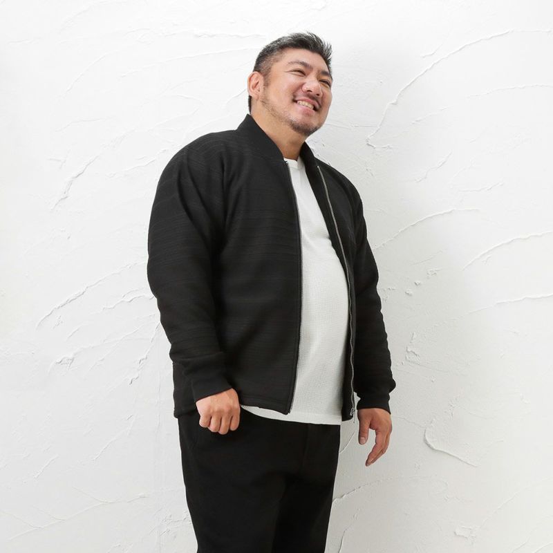 [大きいサイズ] MOSSIMO  タックボーダーリブブルゾン キングサイズ メンズ商品画像-5