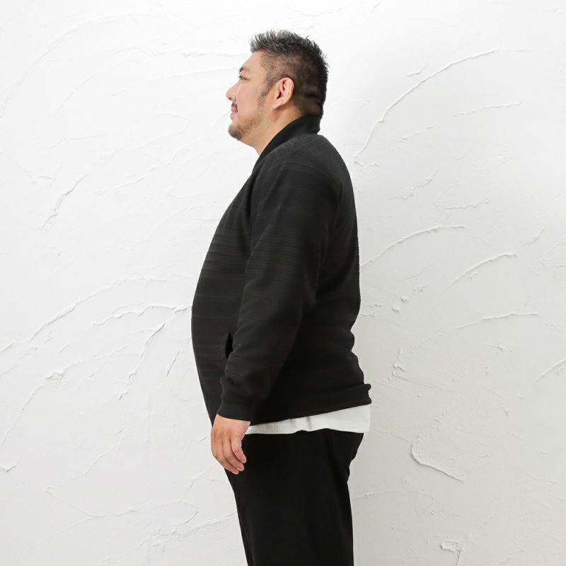 [大きいサイズ] MOSSIMO  タックボーダーリブブルゾン キングサイズ メンズ商品画像-7