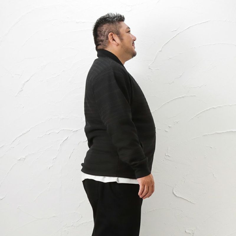 [大きいサイズ] MOSSIMO  タックボーダーリブブルゾン キングサイズ メンズ商品画像-8