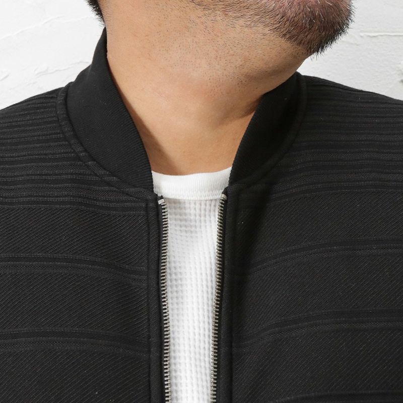 [大きいサイズ] MOSSIMO  タックボーダーリブブルゾン キングサイズ メンズ商品画像-10