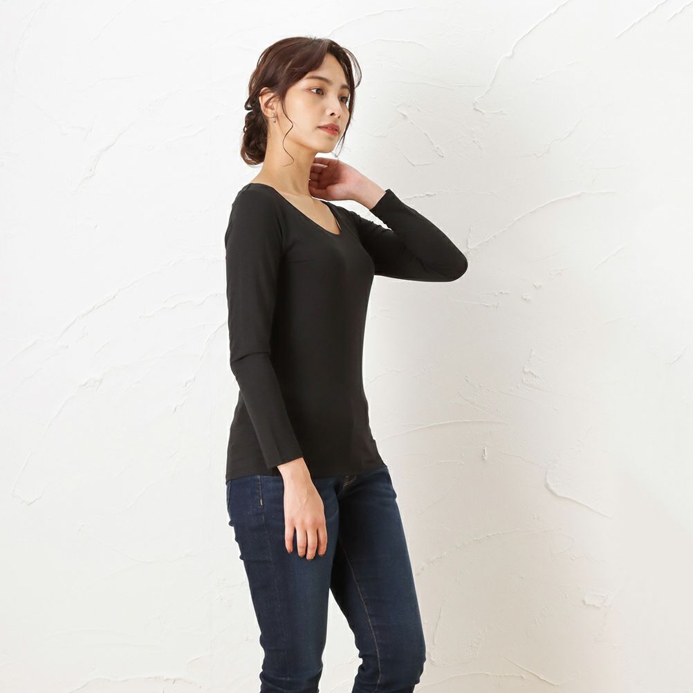 Mac Heat 機能インナーuネック8分袖tシャツ レディース Mac Heat 機能インナーuネック8分袖tシャツ レディース