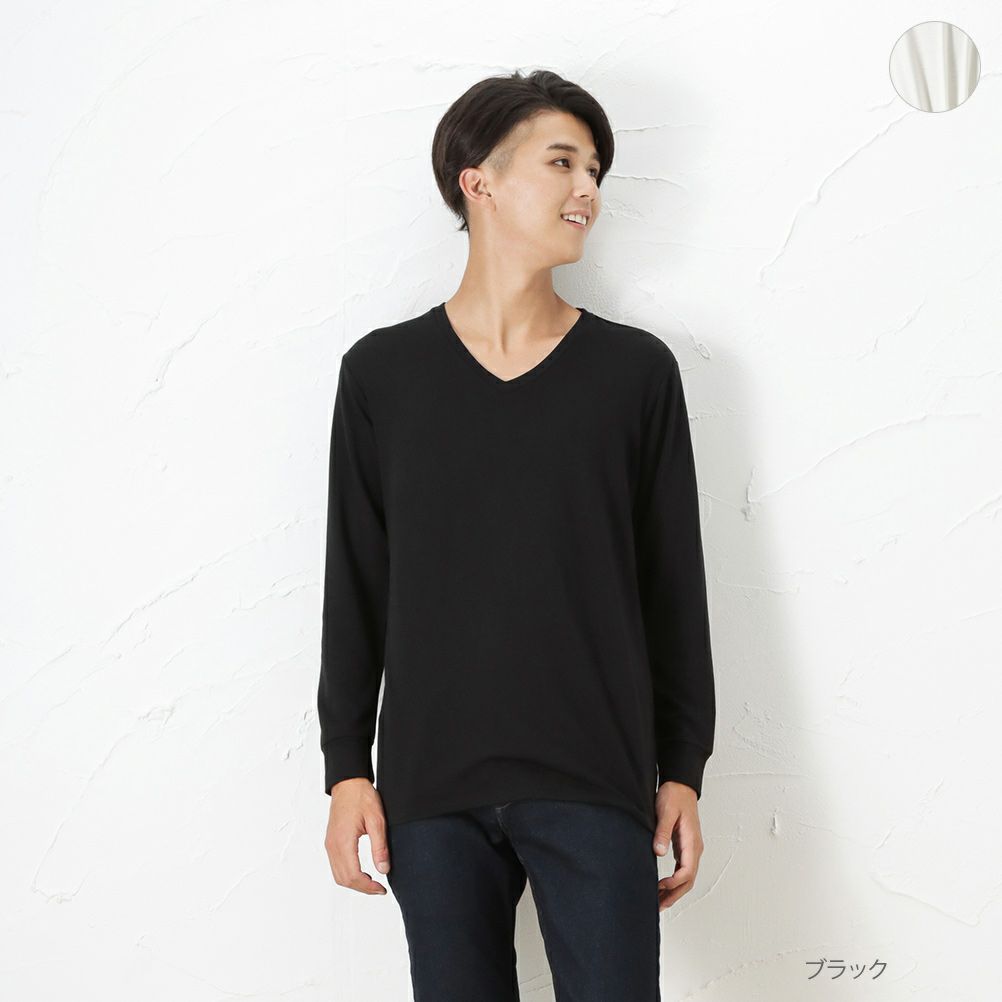 Mac Heat Vネック9分袖インナーtシャツ メンズ