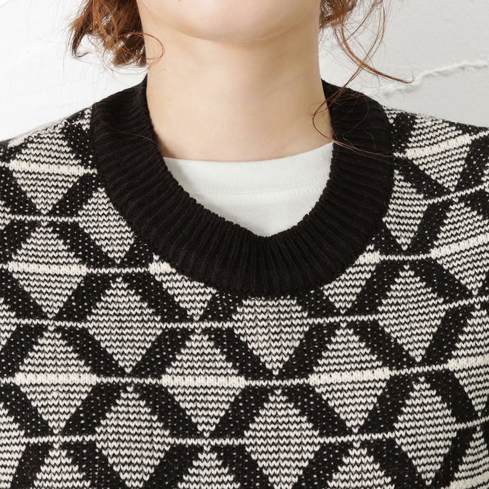 Navy ジャガードニットアンサンブル レディース