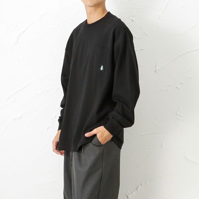 【オンラインストア限定】WOODS ワンポイント刺繍ロングスリーブポケットTシャツ メンズ メール便 対応商品商品画像-4