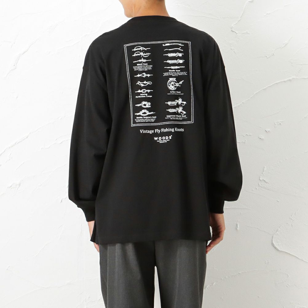 WOODS ワンポイント刺繍ロングスリーブポケットTシャツ メンズ ネコポス 対応商品
