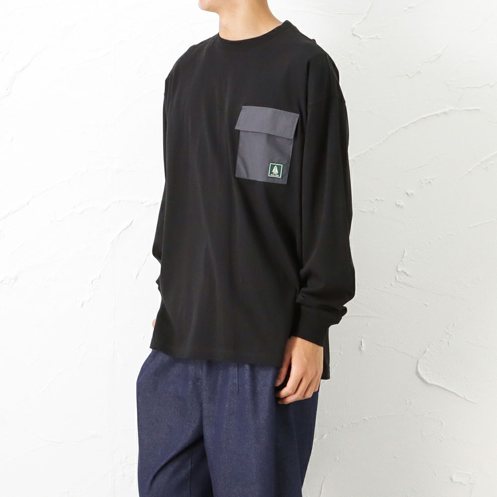 WOODS 異素材ポケットロングスリーブTシャツ メンズ メール便 対応商品商品サムネイル-4